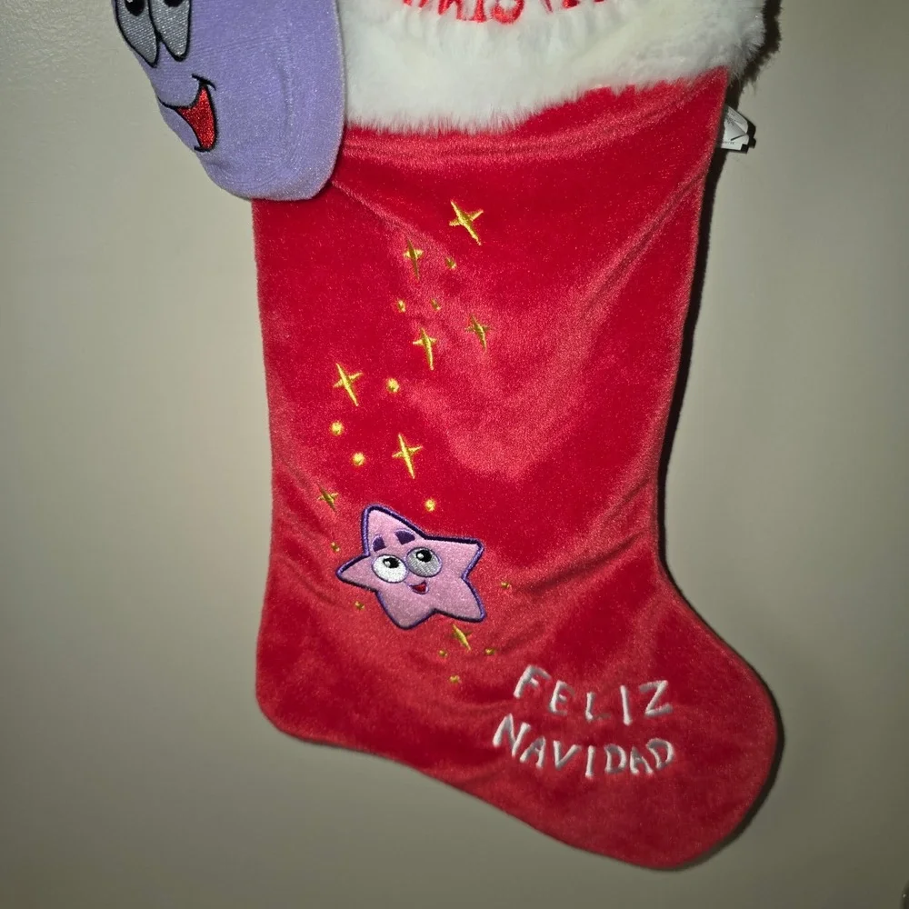 Dora the Explorer Christmas‎ Stocking Feliz Navidad Plush 2007 Viacom Vintage